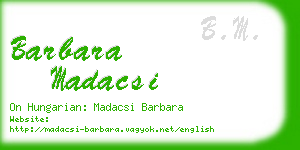 barbara madacsi business card